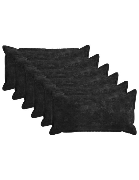 Federa 6 pz HOUTEN Antracite 40 x 80 cm Tessuto Chenille
