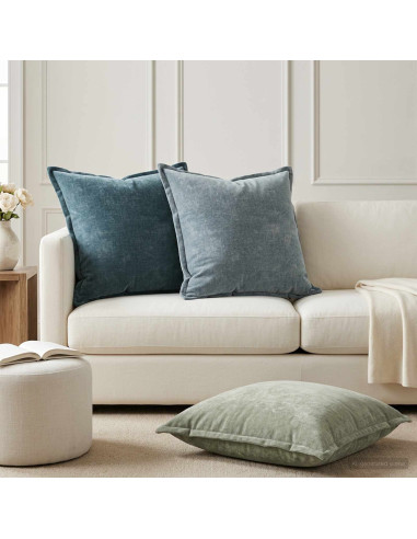 Federa 2 pz HOUTEN Blu 70 x 70 cm Tessuto Chenille
