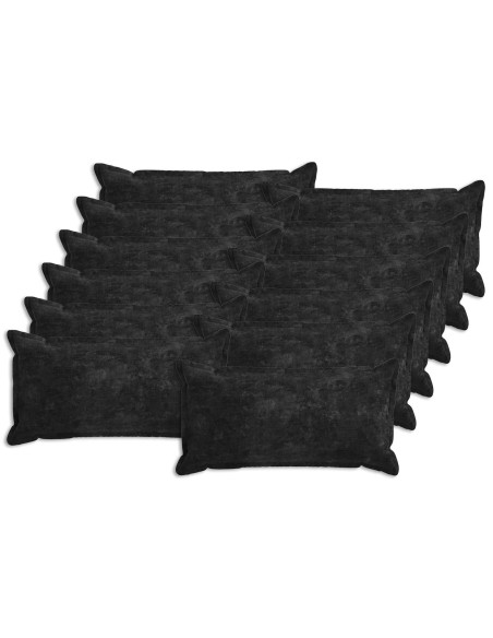 Federa 12 pz HOUTEN Antracite 40 x 80 cm Tessuto Chenille
