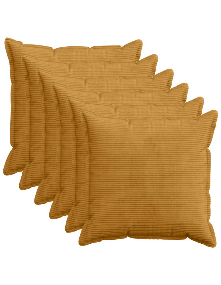 Federa 6 pz HOUTEN Giallo 70 x 70 cm corduroy