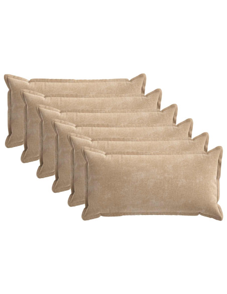 Federa 6 pz HOUTEN Tortora 40 x 80 cm Tessuto Chenille