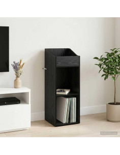 Mobile porta vinili Rovere Nero 36 x 36 x 95,5 cm