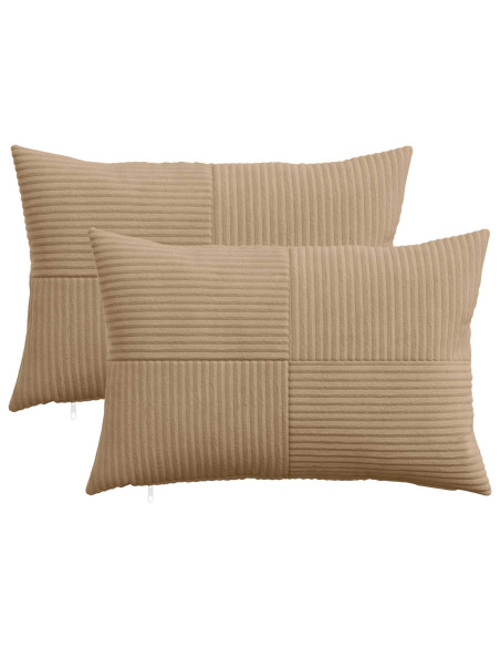 Federa 2 pcs ALMELO Marrone 30 x 50 cm corduroy