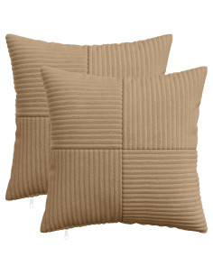 Federa 2 pz ALMELO Marrone 40 x 40 cm corduroy