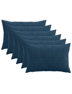 Federa 6 pcs ALMELO Blu navy 40 x 60 cm corduroy