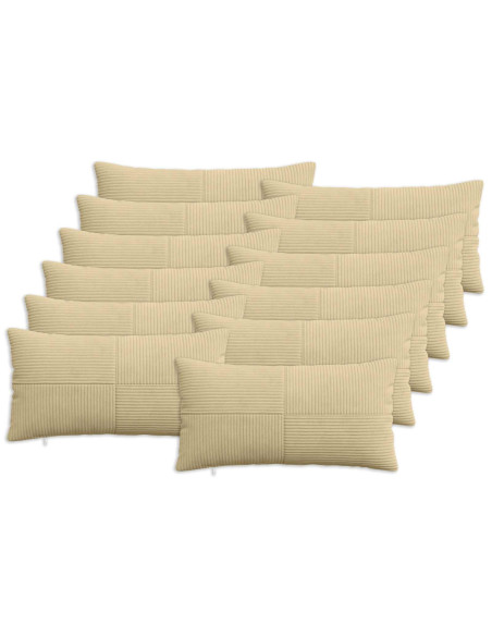 Federa 12 pcs ALMELO Grigio Verde 40 x 80 cm corduroy