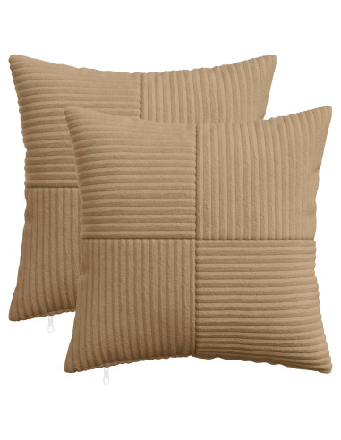 Federa 2 pcs ALMELO Marrone 45 x 45 cm corduroy