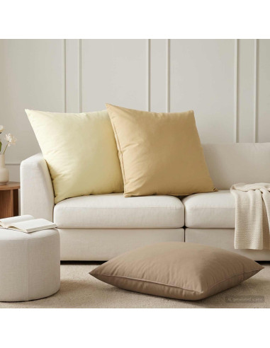 Federa 2 pcs HEERLEN Crema 80 x 80 cm Poliestere
