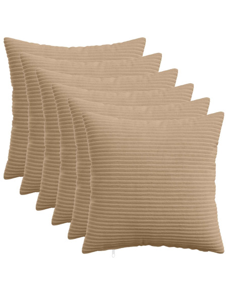 Federa 6 pcs HEERLEN Marrone 30 x 30 cm corduroy
