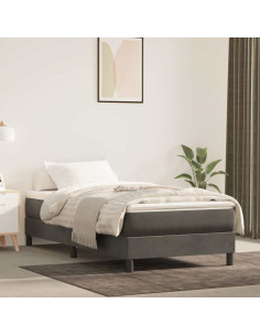 Materasso a Molle Insacchettate Rigidità Media Grigio Scuro 100x190x20 cm Twin in Velluto