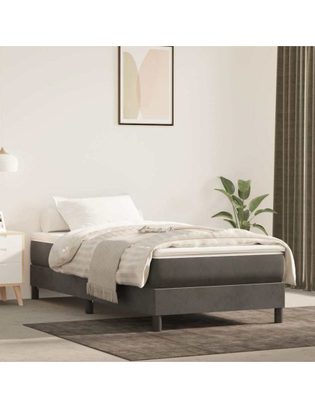 Materasso a Molle Insacchettate Rigidità Media Grigio Scuro 100x190x20 cm Twin in Velluto