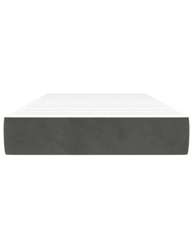 Materasso a Molle Insacchettate Rigidità Media Grigio Scuro 100x190x20 cm Twin in Velluto