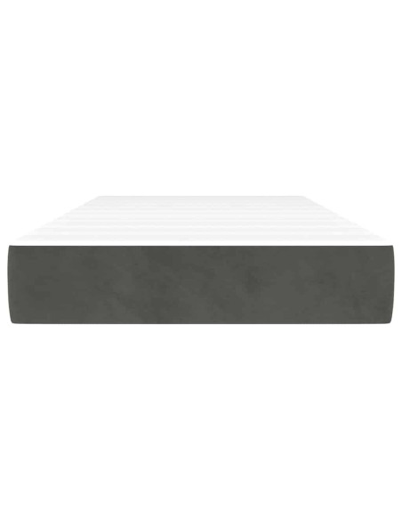 Materasso a Molle Insacchettate Rigidità Media Grigio Scuro 100x190x20 cm Twin in Velluto