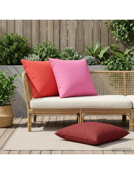 Federa 2 pcs HEERLEN Rosso Vino 80 x 80 cm Poliestere