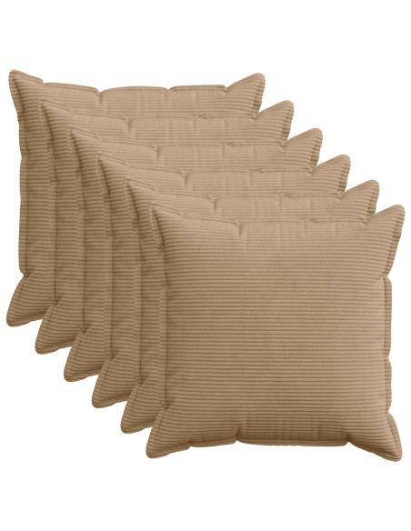 Federa 6 pz HOUTEN Marrone 70 x 70 cm corduroy