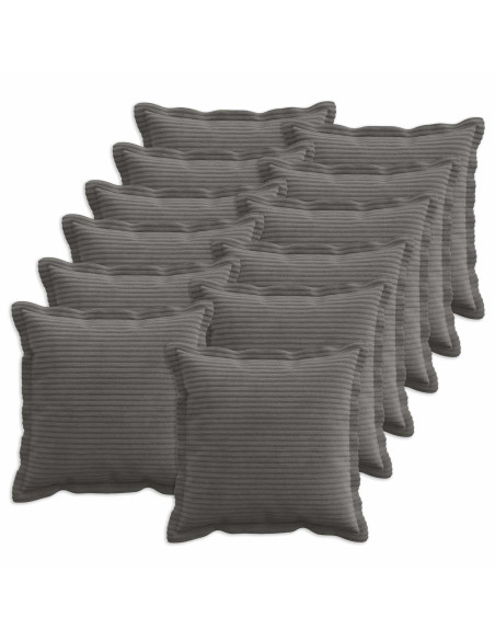 Federa 12 pz HOUTEN Grigio Scuro 50 x 50 cm corduroy