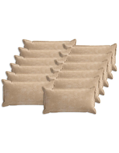 Federa 12 pz HOUTEN Tortora 40 x 80 cm Tessuto Chenille