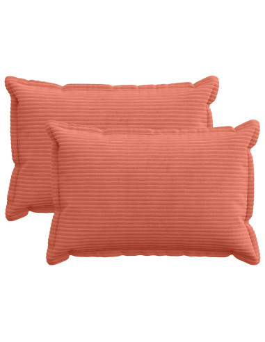 Federa 2 pz HOUTEN Rosso Arancio 40 x 60 cm corduroy