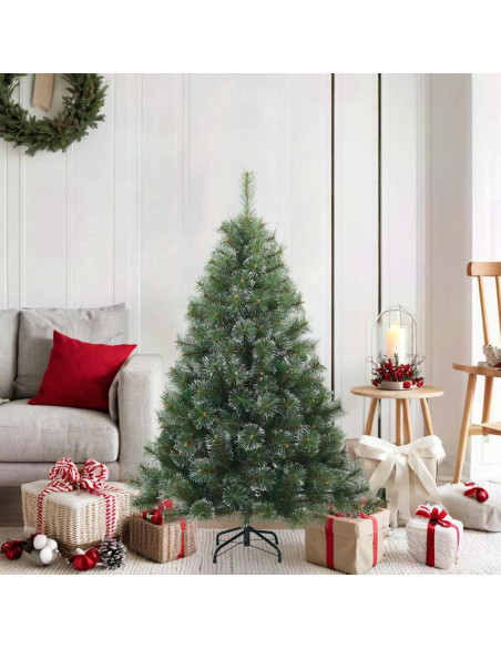 Albero di Natale Artificiale Snodato Foderato di Neve Verde