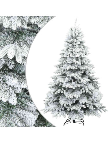 Albero di Natale Artificiale Snodato Foderato di Neve Bianco