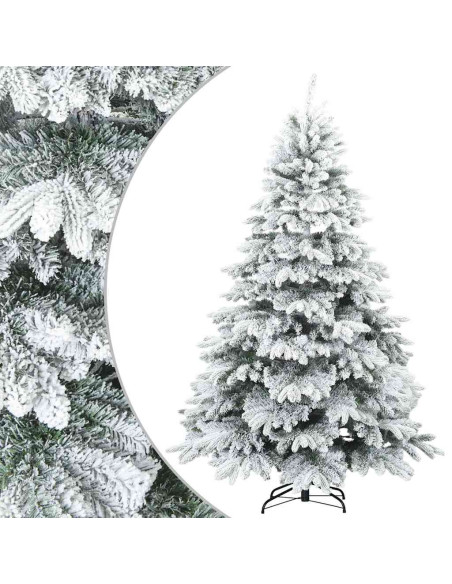 Albero di Natale Artificiale Snodato Foderato di Neve Bianco