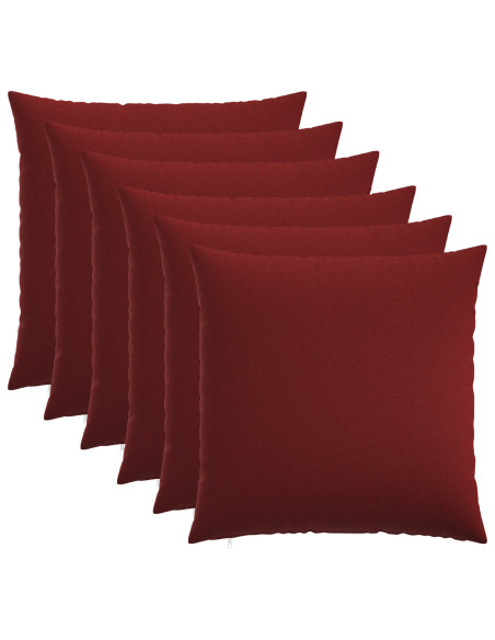 Federa 6 pz HEERLEN Rosso Vino 60 x 60 cm Tessuto