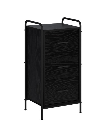Credenza Rovere Nero 97 x 33 x 81 cm Legno ingegnerizzato