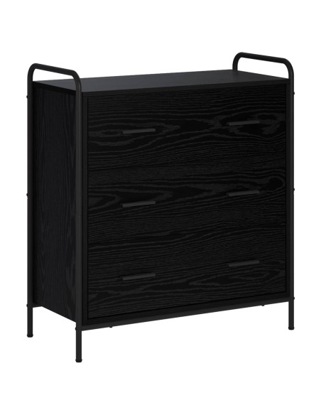 Credenza Rovere Nero 97 x 33 x 81 cm Legno ingegnerizzato