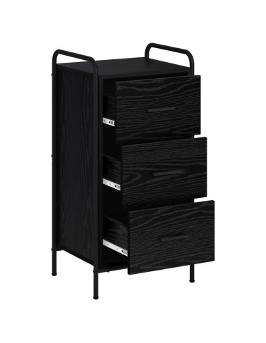Credenza Rovere Nero 97 x 33 x 81 cm Legno ingegnerizzato