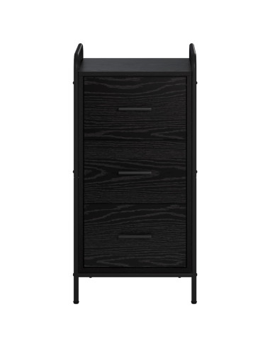 Credenza Rovere Nero 97 x 33 x 81 cm Legno ingegnerizzato