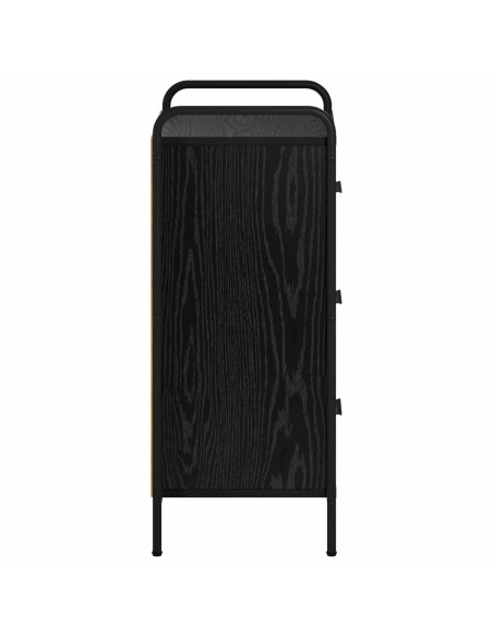Credenza Rovere Nero 97 x 33 x 81 cm Legno ingegnerizzato