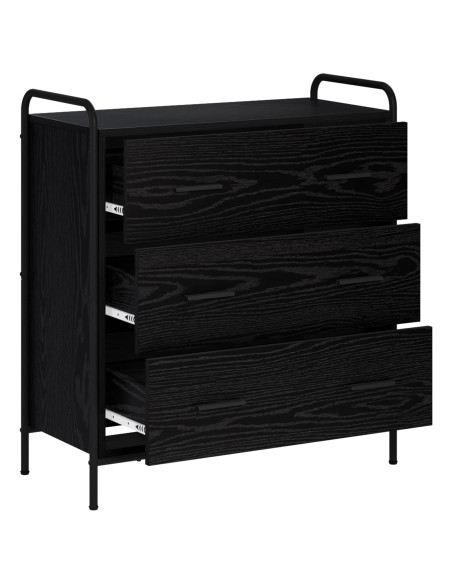 Credenza Rovere Nero 97 x 33 x 81 cm Legno ingegnerizzato