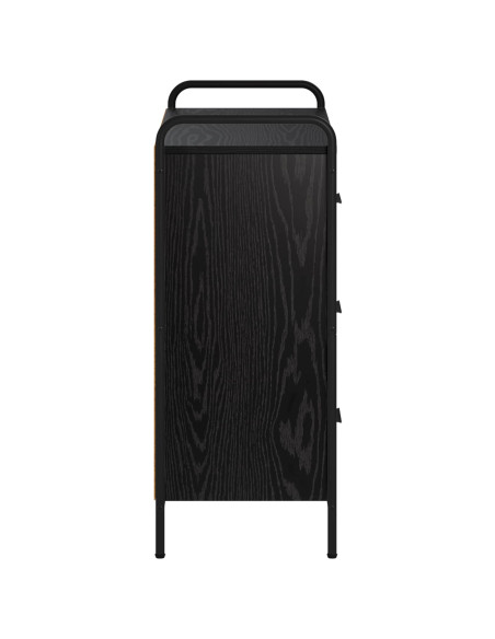 Credenza Rovere Nero 97 x 33 x 81 cm Legno ingegnerizzato