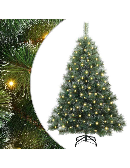 Albero di Natale artificiale con 150 LED Verde 120 cm PE e PVC