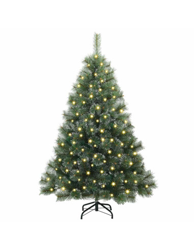 Albero di Natale artificiale con 150 LED Verde 120 cm PE e PVC