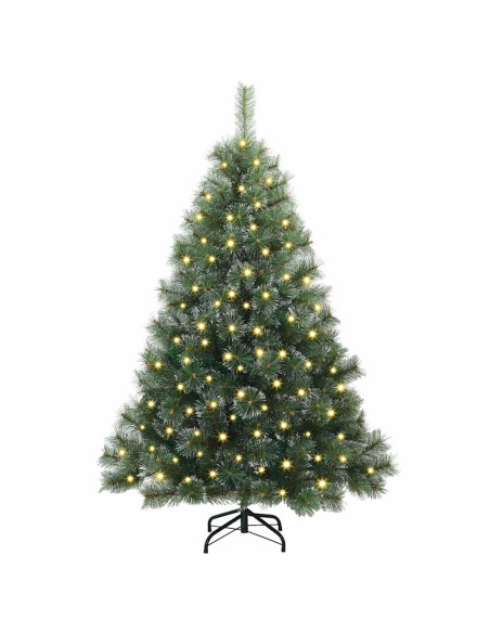 Albero di Natale artificiale con 150 LED Verde 120 cm PE e PVC
