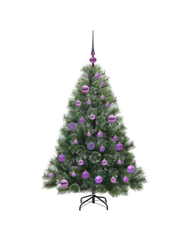 Albero di Natale artificiale con 150 LED Verde 120 cm PE e PVC