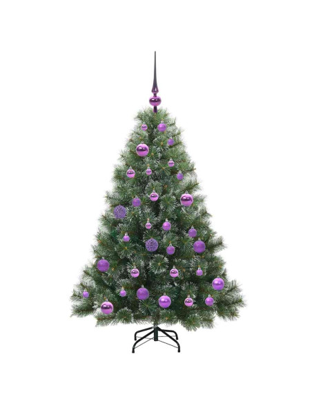 Albero di Natale artificiale con 150 LED Verde 120 cm PE e PVC