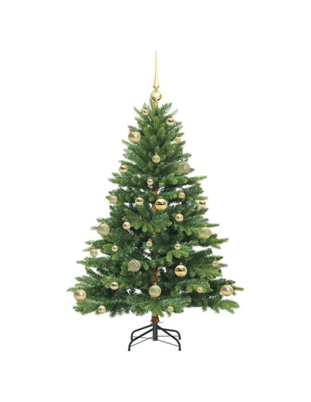 Albero di Natale artificiale con 150 LED Verde 120 cm PE e PVC