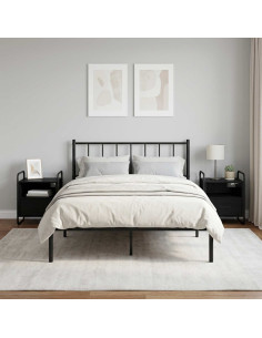 Mobiletto da Letto Appeso 2 pz Rovere Nero 40 x 30 x 50 cm