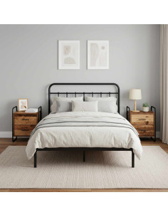 Mobiletto da Letto Appeso 2 pz Legno antico 40 x 30 x 50 cm