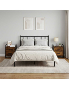 Mobiletto da Letto Appeso 2 pz Rovere Fumo 40 x 30 x 50 cm