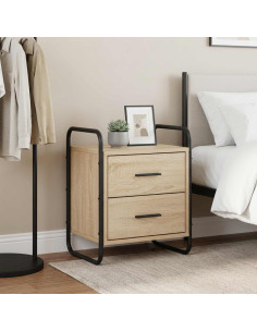 Mobiletto da Letto Appeso Rovere Sonoma 40 x 30 x 50 cm