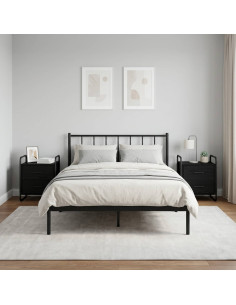 Mobiletto da Letto Appeso 2 pz Rovere Nero 40 x 30 x 50 cm