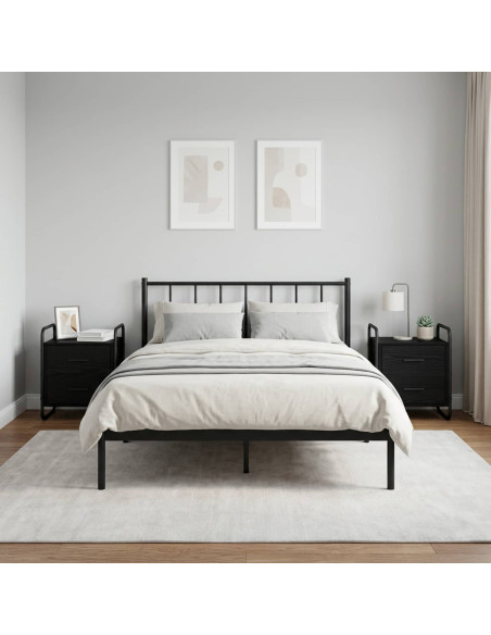 Mobiletto da Letto Appeso 2 pz Rovere Nero 40 x 30 x 50 cm