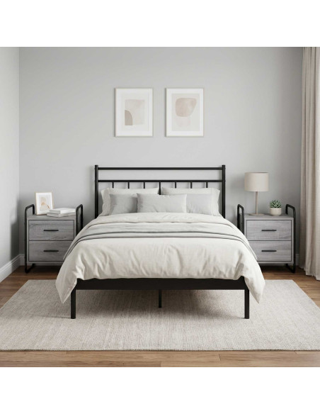 Mobiletto da Letto Appeso 2 pz Sonoma grigio 40 x 30 x 50 cm