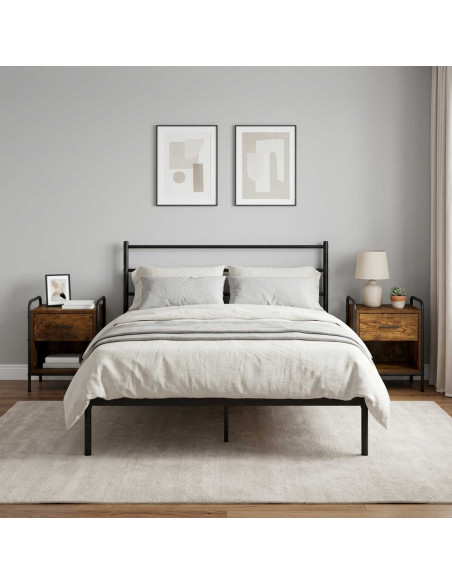 Armadio da Notte 2 pz Rovere Fumo 40 x 30 x 50 cm