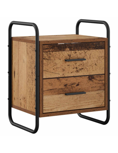 Mobiletto da Letto Appeso 2 pz Legno antico 40 x 30 x 50 cm