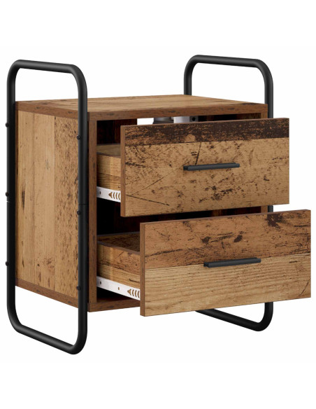 Mobiletto da Letto Appeso 2 pz Legno antico 40 x 30 x 50 cm