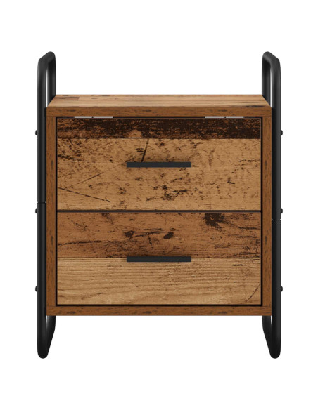 Mobiletto da Letto Appeso 2 pz Legno antico 40 x 30 x 50 cm